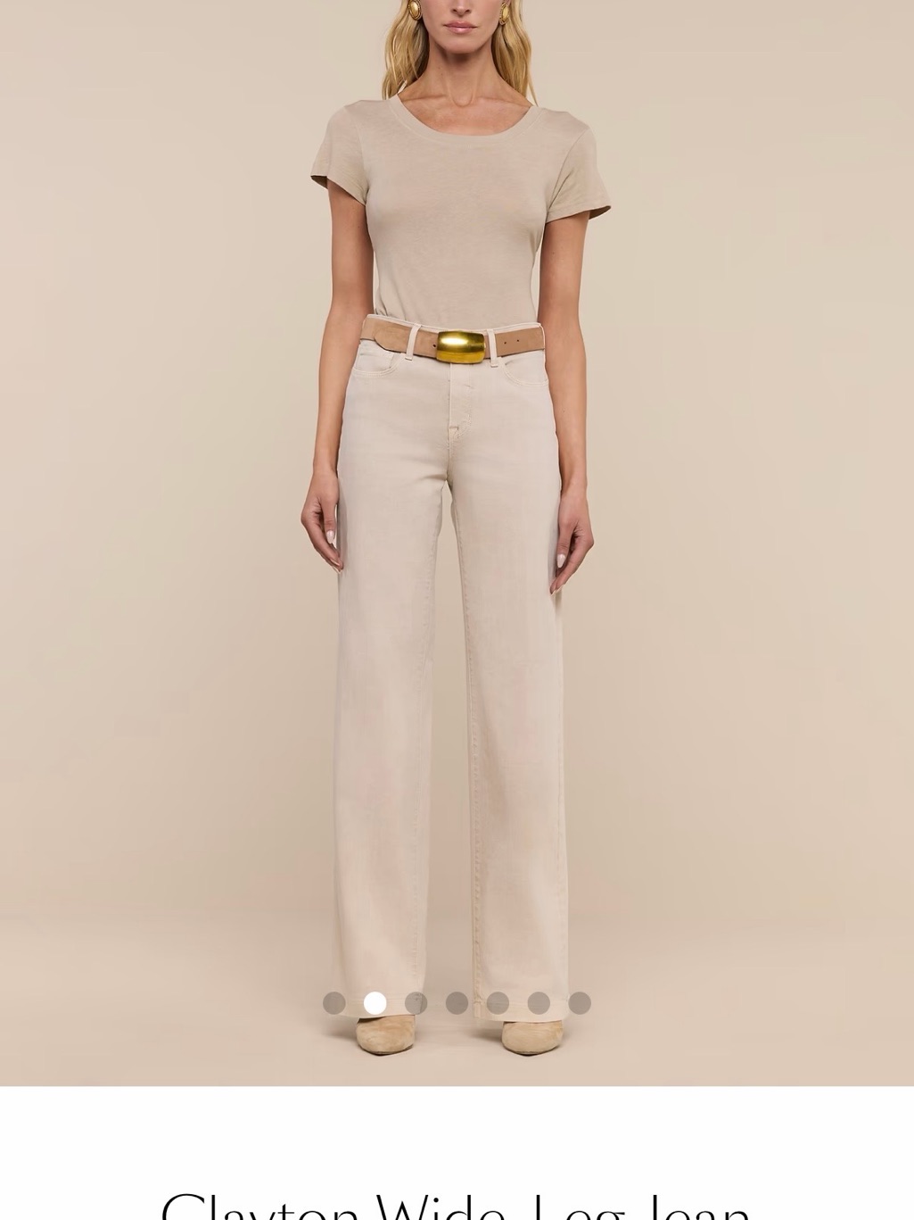 L'agence Clayton French Vanilla Coated Wide-Leg Jeans